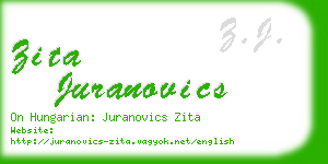 zita juranovics business card